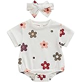 FYBITBO Newborn Infant Baby Girls Clothes Summer Short Sleeve Rompers Bubble Bodysuit Cute Outfit One Piece Clothing