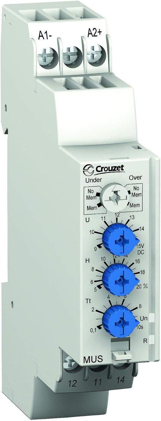 84872141 - Voltage Monitoring Relay, MUS/MUSF Series, SPDT, 5 A, DIN Rail, 250 VAC, Screw -84872141