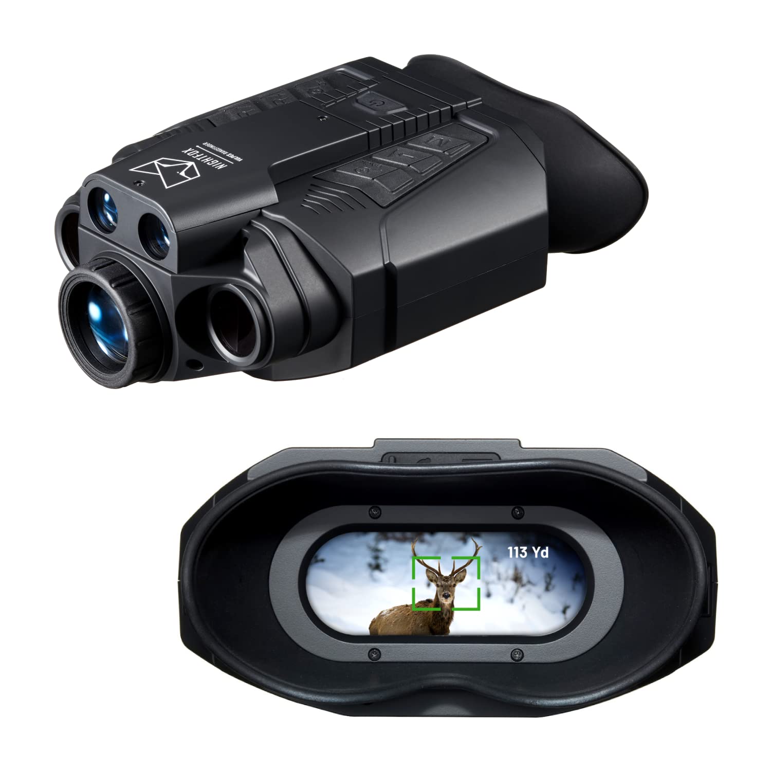 Nightfox Vulpes Handheld Digital Night Vision Goggles | Integrated Rangefinder | Full High Definition FHD 1080p Sensor | Records Video + Audio | 220yd Range, 6x Magnification | Hunting, Security