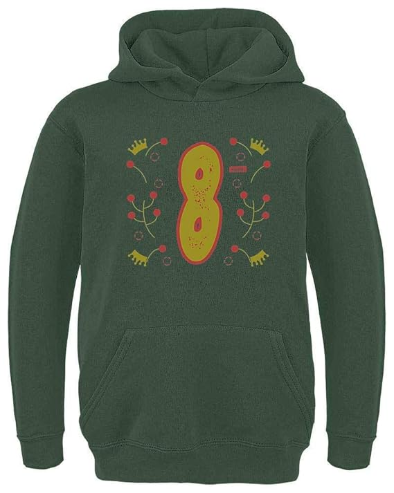 HARIZ Kinder Hoodie Geburtstag Mädchen Krone Sterne 8 Geburtstag Bday Geschenk Inkl. Geschenk Karte