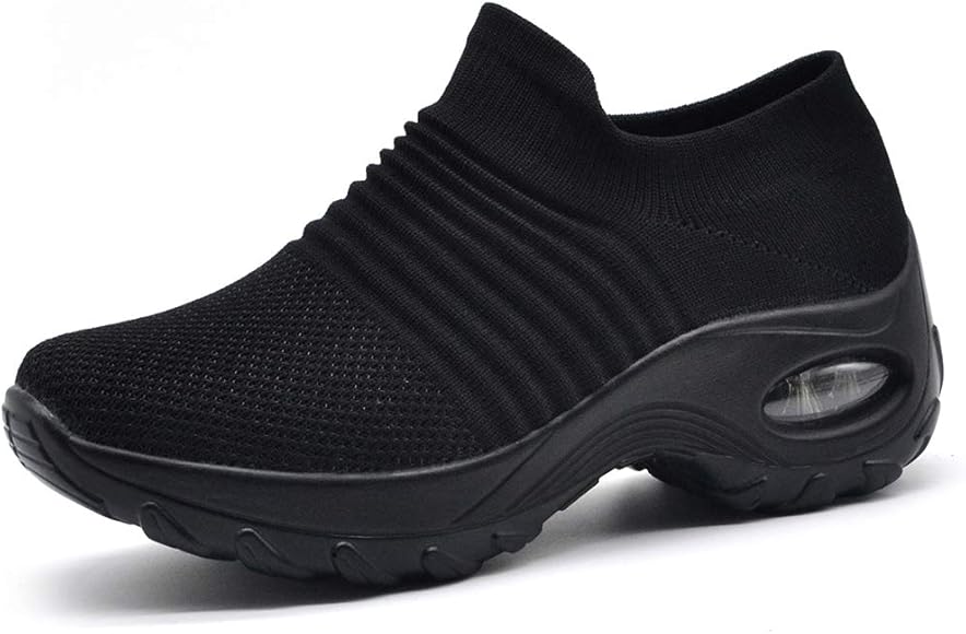 all black slip on trainers