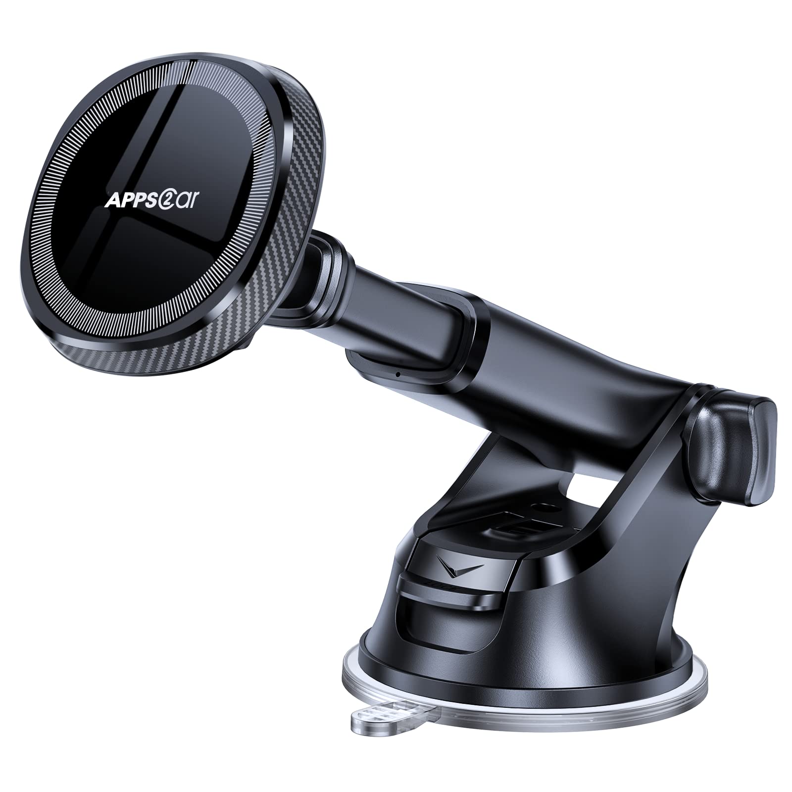 APPS2Car Car Phone Holder for Magsafe, 17 N52 Magnets Suction Windscreen Dashboard Magnetic Phone Car Mount, Universal iPhone Car Holder Compatible with iPhone 15 14 13 12 and magsafe case