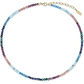 COAI Beaded Gemstone Necklace for Women, Vacation Jewelry Colorful Boho Bead Summer Necklace for Women