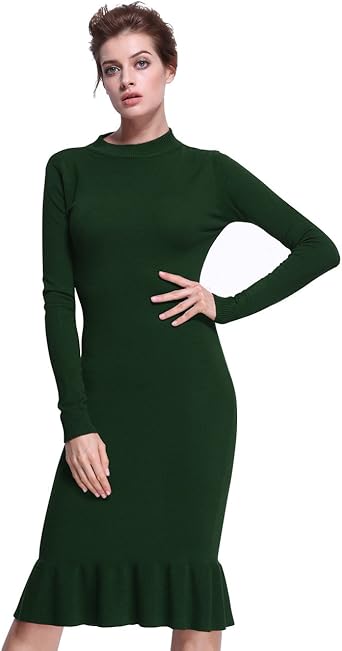 black long sleeve turtleneck sweater dress