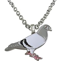 Kiola Designs Colored Flat Pigeon Bird Pendant Necklace | Amazon.com