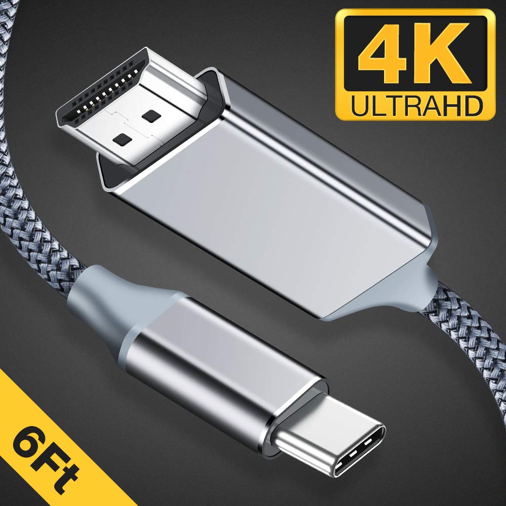 USB C to HDMI Cable(4K@60Hz),Highwings 6ft/1.8m USB Type C to HDMI Cable(Thunderbolt 3 Compatible)with Pad Pro/MacBook Air 2018,MacBook Pro 2018/2017,Surface Book 2,Samsung Note8/9/S9/S8 and More-Gray
