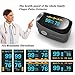 Pulse Oximeter Fingertip Blood Oxygen Saturation Monitor SpO2 Sensor Meter with Alarm Beep Rotating OLED Display