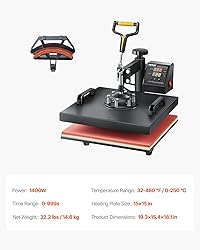 VEVOR 2 in 1 Heat Press Machine for T Shirts and