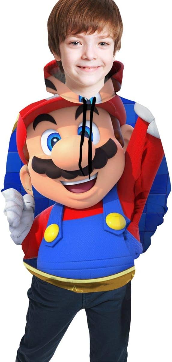 Boys Girls 3D Super Mario Bros Games Hoodies Fashion Sweatshirts Hooded for Teen