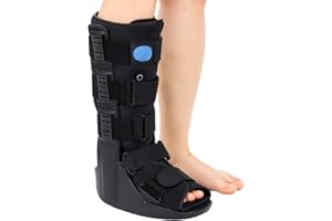Veanvoky Tall Inflatable Walking Boot, Air Cam Walker Fracture Boot Orthopaedic boot for Sprained Ankle, Air Walker Brace for Broken Foot Achilles Tendon Injury Black (Small)