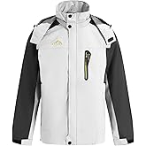 Spmor Men's Rain Jacket Waterproof with Hooded Hiking Outdoor Coat Lightweight Windbreaker