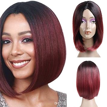 Amazon Com Feelgrace Synthetic Bob Wig For Women Ombre 1b