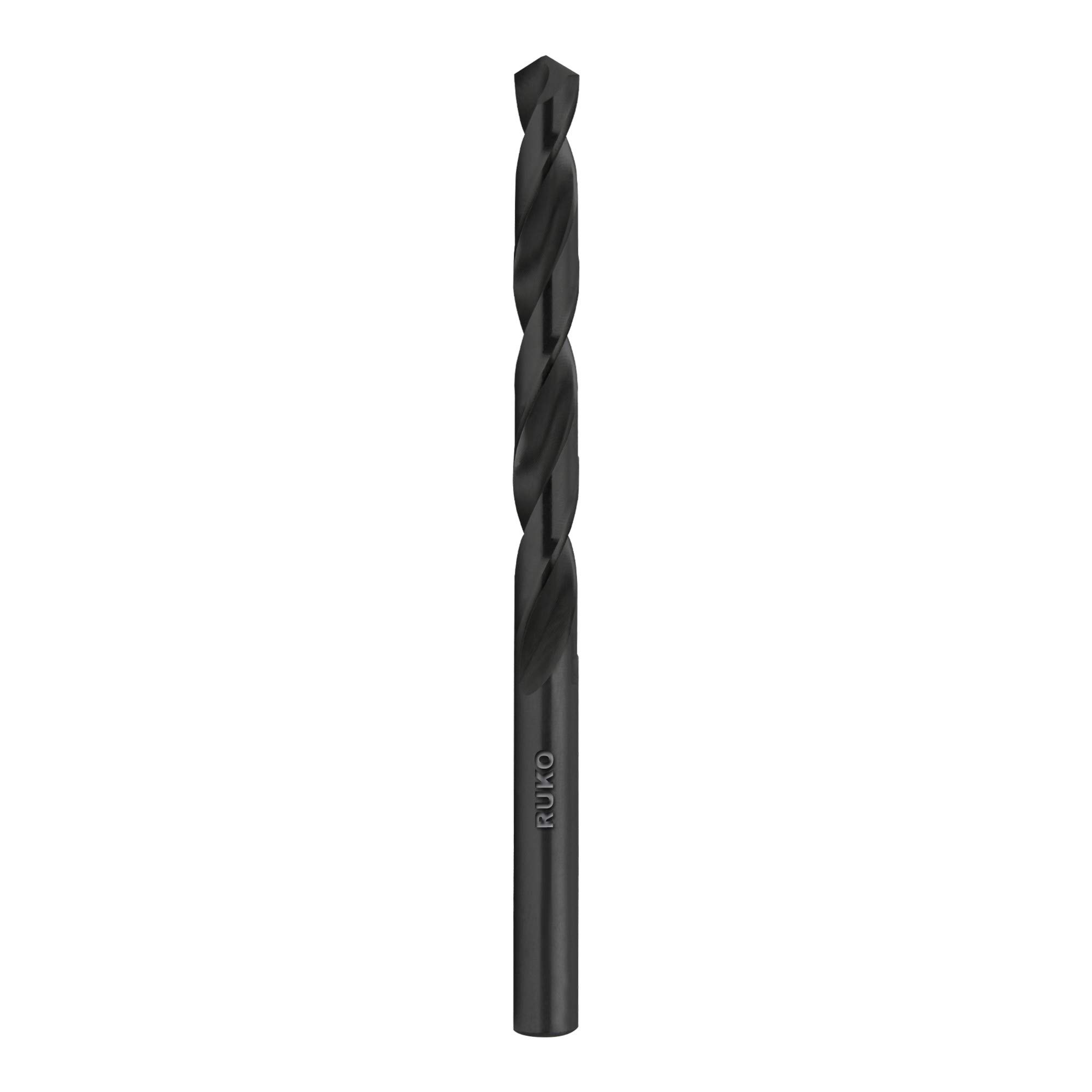 Ruko HSS-G Twist Drill Bit, DIN 338, Type N, Black Finish, 15.0 mm Diameter, 169.0 mm Length, R214150S