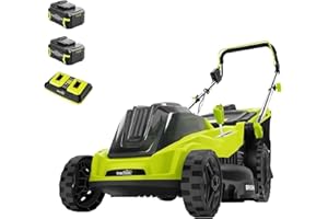 SnapFresh Electric Lawn Mower Cordless - 40V (2 x 20V) 16” Brushless Push Lawn Mower with 4.0Ah Battery x 2 and Fast Charger 