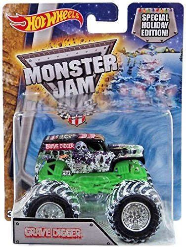 Hot Wheels Monster Jam Snow Tires 1:64 2017 Special Holiday Edition 25th Anniversary (Grave Digger)