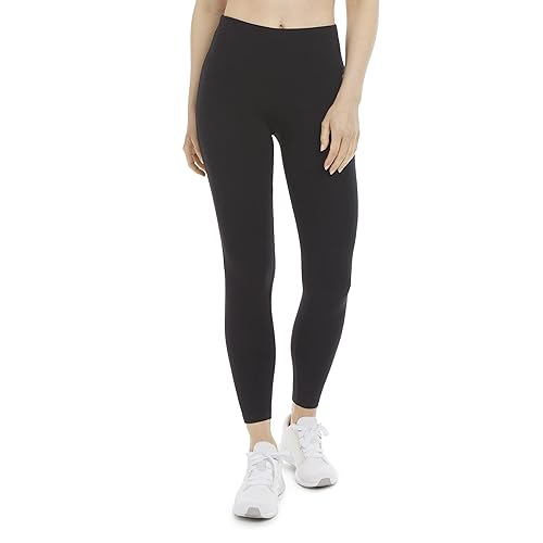Energy Zone Women's Cotton Stretch High Waist Ankle Legging, Deep Black, 1X