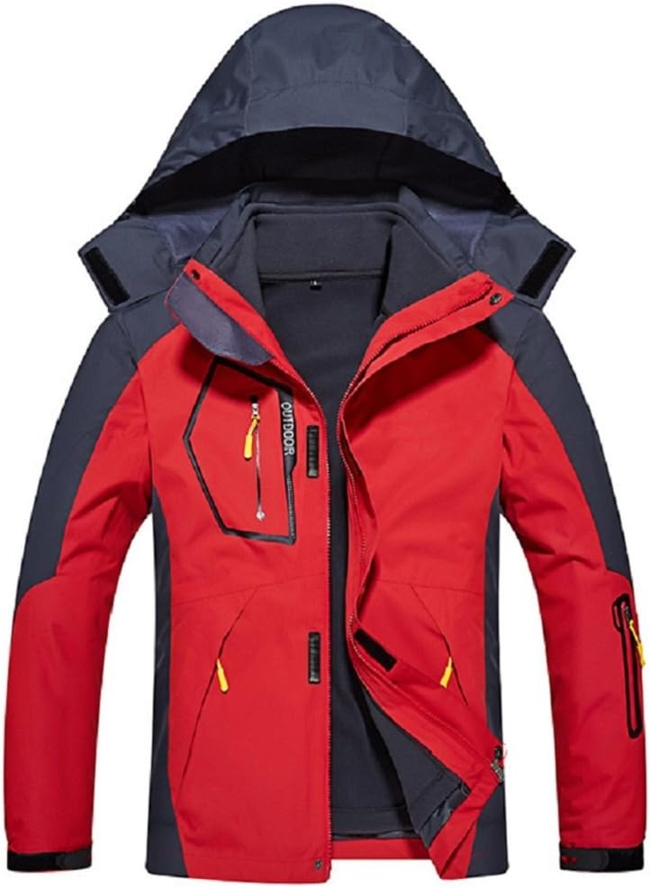 Waterproof Hooded Pocket with Two-Way Zipper Jacket