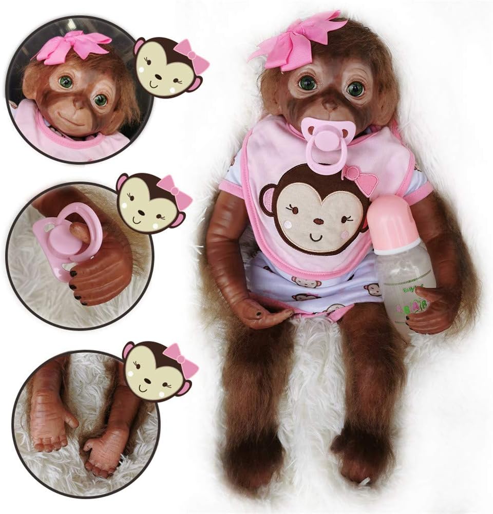 Prezzo Jingya 20 Pollici Scimmia Newborn Bambola realistica Divertente Child Growth Playmate Migliore Regalo per i Bambini Offerte