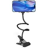 Kuryai Gooseneck Phone Holder, 360° Adjustable Lazy Bracket, Universal Mobile Phone Stand, DIY Flexible Long Arm Gooseneck Phone Mounts for Bed/Desk, Compatible with All Cellphone (3.5-7”) (Black)