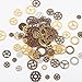 Teenitor Mixed Color 100 Gram (Approx 70pcs) Assorted Antique Steampunk Gears Charms Pendant Clock Watch Wheel Gear for Crafting, Jewelry Making Accessory