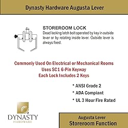 Dynasty Hardware Storeroom Door Lock Keyed Lever