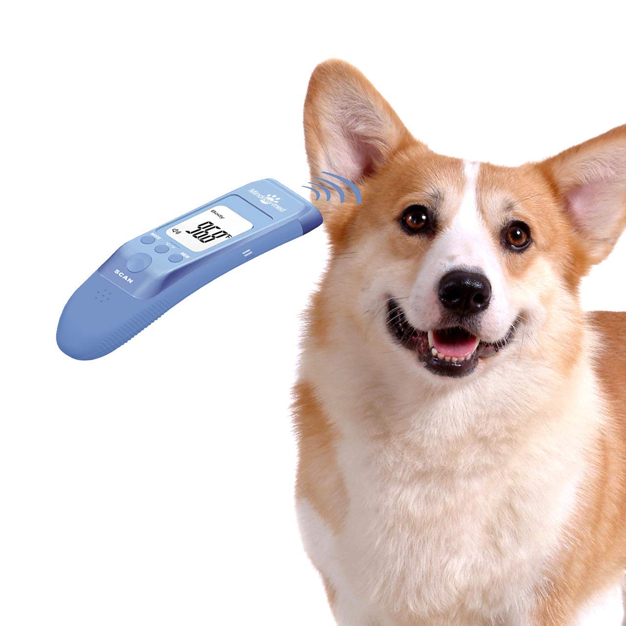 Fast Clinical Pet Thermometer for Dogs, Cats, Animals with 3 Switchable Modes, Body Modes accurately measures pet ear temperature