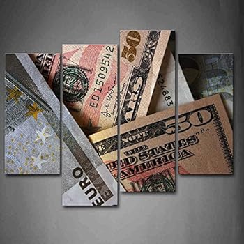 Amazon Com First Wall Art Paper Money Wall Art Painting The - first wall art paper money wall art painting the picture print on canvas art pictures