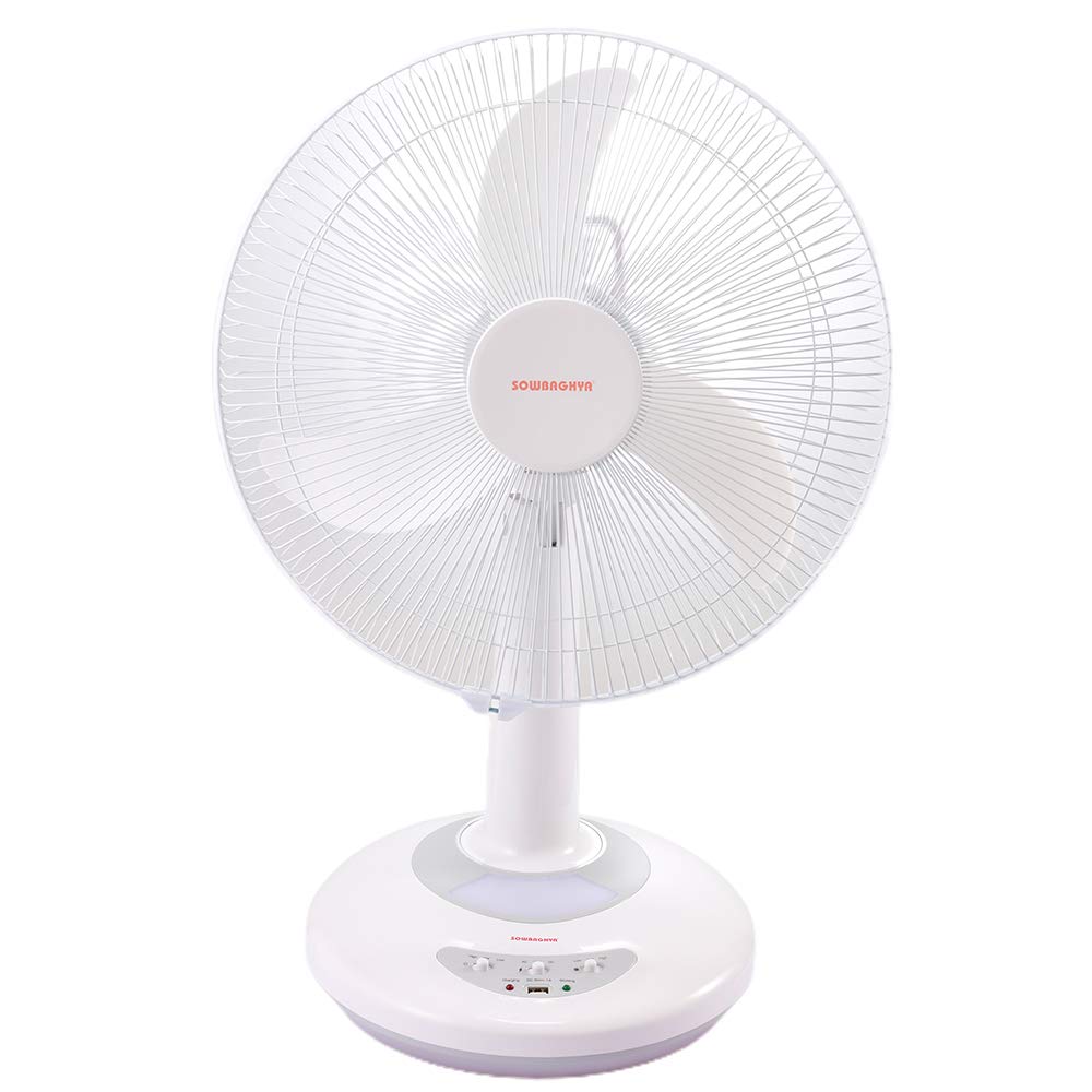 Buy Sowbaghya Rechargeable Table Fan 16 inch Online at Low Prices in