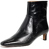 Madewell Women's The Dimes Kitten-Heel Boot in Crinkle Leather