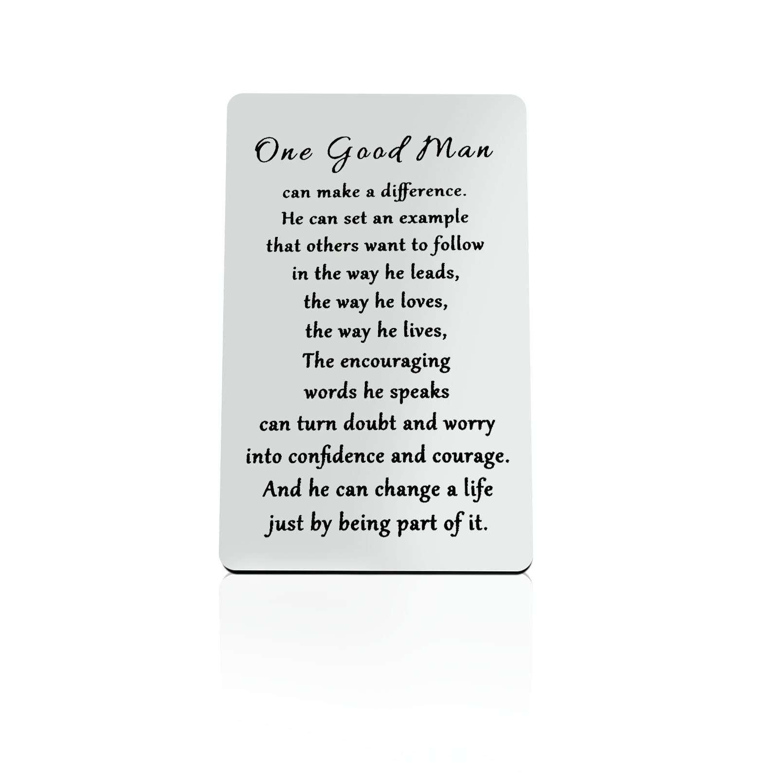 Engraved Wallet Insert Card for Him Boyfriend Husband Good Man can Make a Difference Christmas Birthday Gifts Fathers Day Gift for Men Uncle Dad Son Brother Grandad
