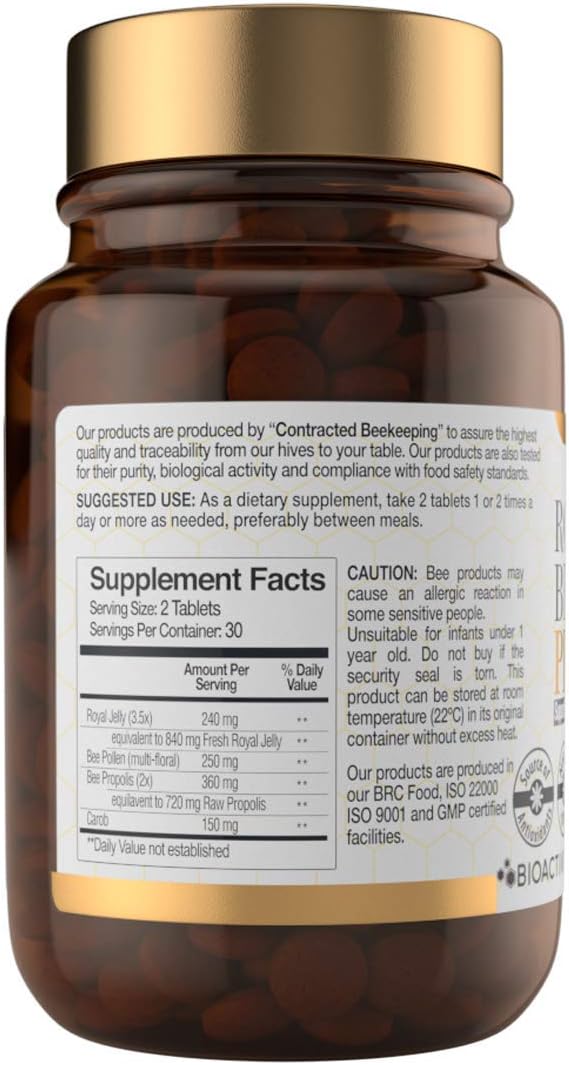 Bee and You Royal Jelly Tablets with Propolis Extract, Bee Pollen, Vitamins and Minerals Supplement - Image 3
