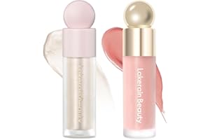 Erinde 2PCS Soft Pinch Dewy Liquid Cream Blush and Liquid Highlighter Makeup, Soft Velvet Silk Texture, Long-lasing, Buildabl