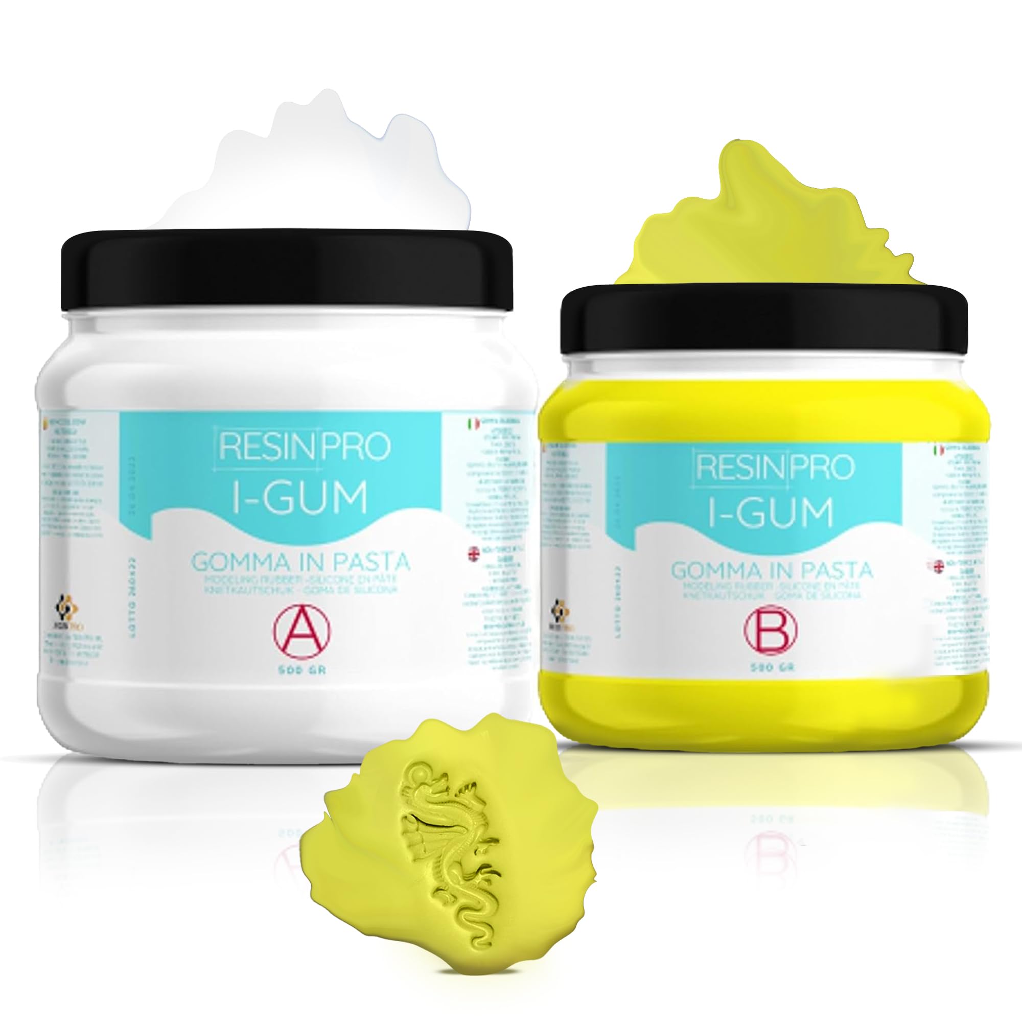 Resin Pro Silicone Putty for Mould Making, I-Gum Silicone Mould Making Kit (1Kg), Non-Toxic, Fast-Setting & Versatile, Works with Epoxy, Polyurethane, Wax & More, Hardness 60 Shores