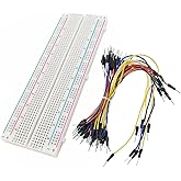 Haobase Solderless Breadboard Bread Board 830 Tie Points Contacts with 65PCS Male to Male Solderless Breadboard Jumper Cable