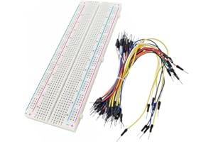 Haobase Solderless Breadboard Bread Board 830 Tie Points Contacts with 65PCS Male to Male Solderless Breadboard Jumper Cable