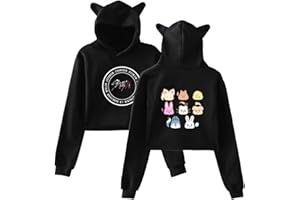 Xkpopfans SKZOO Hoodie Felix Jisung Woojin Bangchan Crop Top SKZ Sweater Jacket for Women