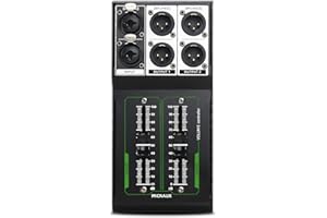 MICNAUX Passive Monitor Volume Controller, XLR 2 Input 2 Output Stereo Studio Controller, Plug and Play No Loss Volume Adjustment Controller for Studio Home Audio System