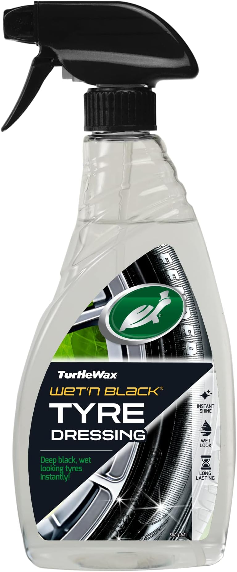 Turtle Wax Wet N Black Tyre Dressing 500 ml Instant Deep Black Wet Look