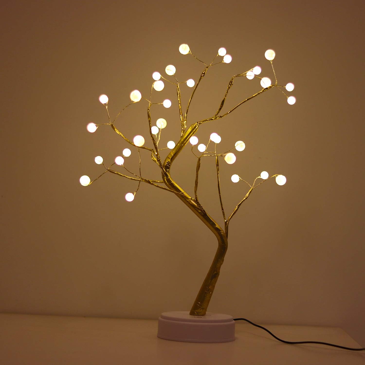 Bonsai Lighted Tree Table Top LED Shimmer Tree Light Battery & USB