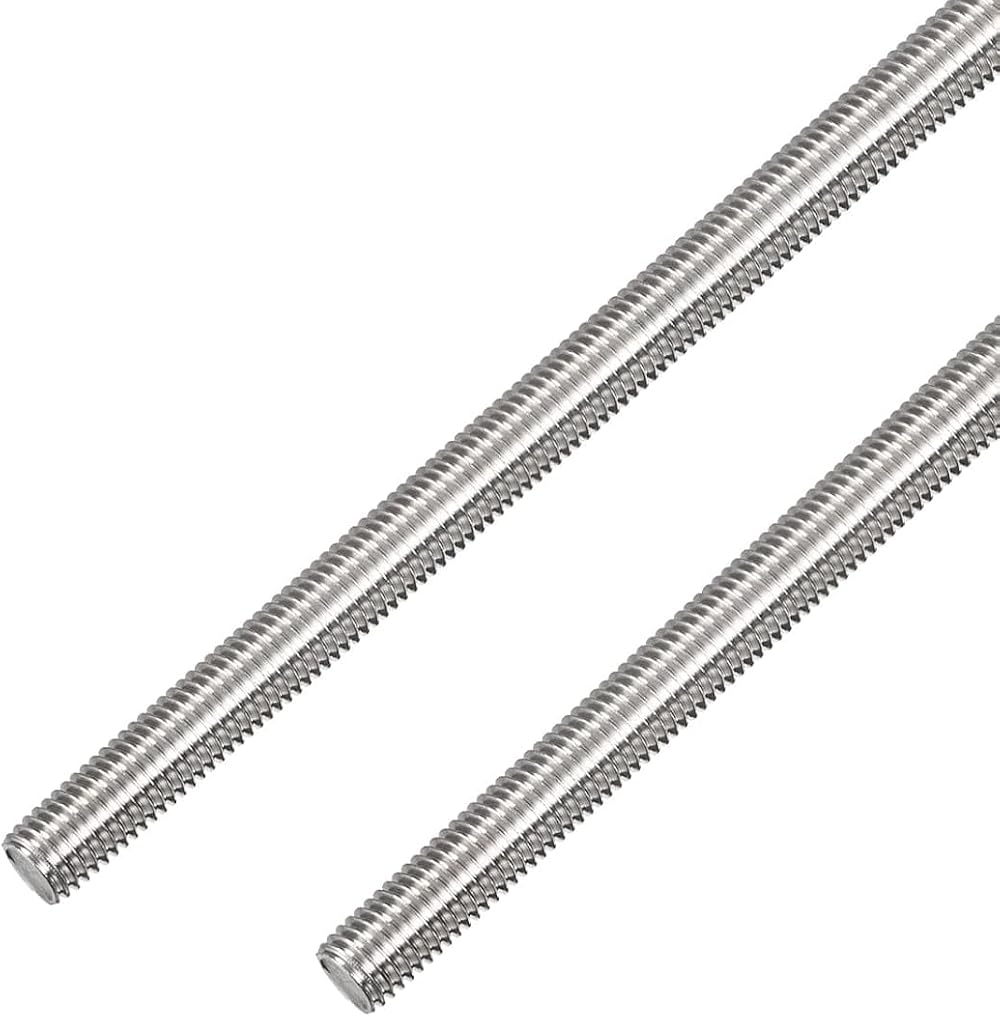 HIPICCO M14 x 300mm Threaded Rod 2mm Pitch 304 Stainless Steel Stud Bar 2 Pack