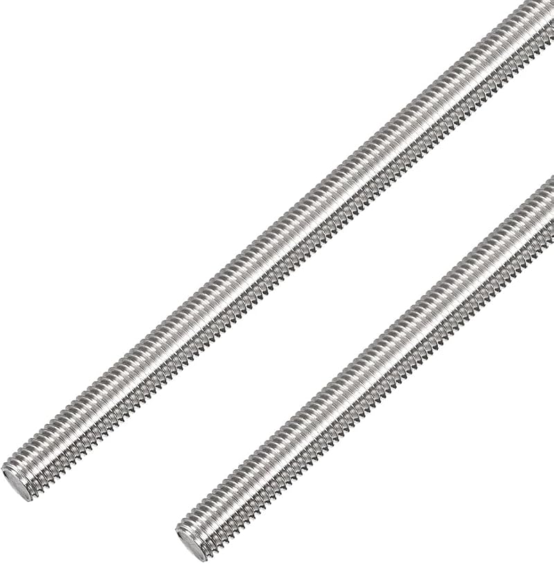 HIPICCO M14 x 300mm Threaded Rod 2mm Pitch 304 Stainless Steel Stud Bar 2 Pack