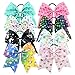 YHXX YLEN 8 Pcs 8 inch Large Colorful Bow Hairpin Girls Bows with Rope Hair Bows