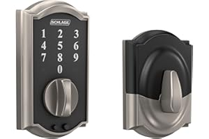 Schlage BE375 CAM 619 Touch Camelot Deadbolt, Electronic Keyless Entry Lock, Satin Nickel