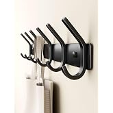 Coat Rack Wall Mount Hooks - 15 Inch Black Metal 6-Hook Rack(1 Pack) | Modern Kids Room, Entryway &amp; Bathroom Hanger for Towels, Coats, Purses, Bags