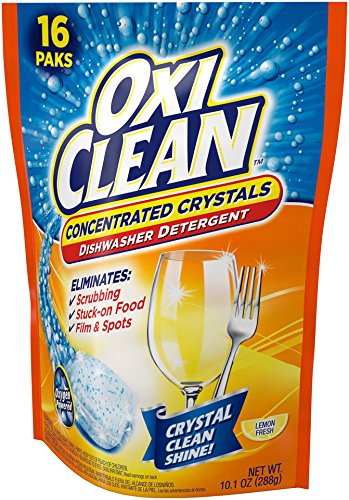 OXICLEAN EXTREME POWER CRYSTALS DISHWASHER DETERGENT PACKS, LEMON CLEAN, 16 COUNT