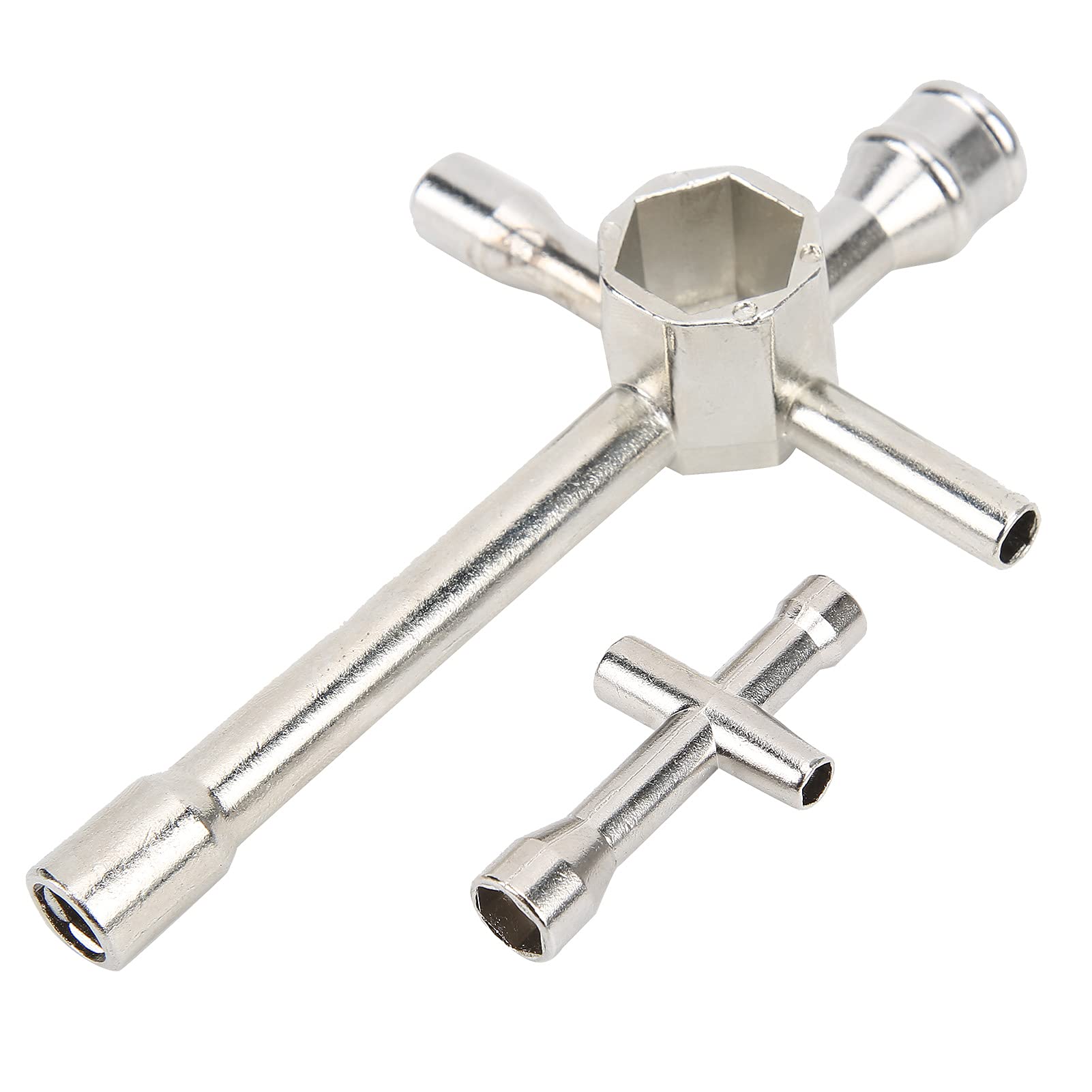 SUNGOOYUE 2Pcs Steel Cross Wrenches Sleeve Hex Spanners, 4mm 5mm 5.5mm 7mm 8mm 10mm 17mm Small Sleeve Hex Socket Wheel Spanner for RC Model Car Truck Buggy