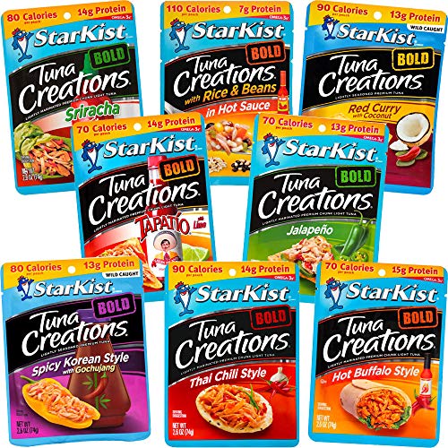StarKist BOLD Tuna Creations Bundle Includes 8 FlavorsHot Buffalo, Sriracha, Jalapeno, Tapatio