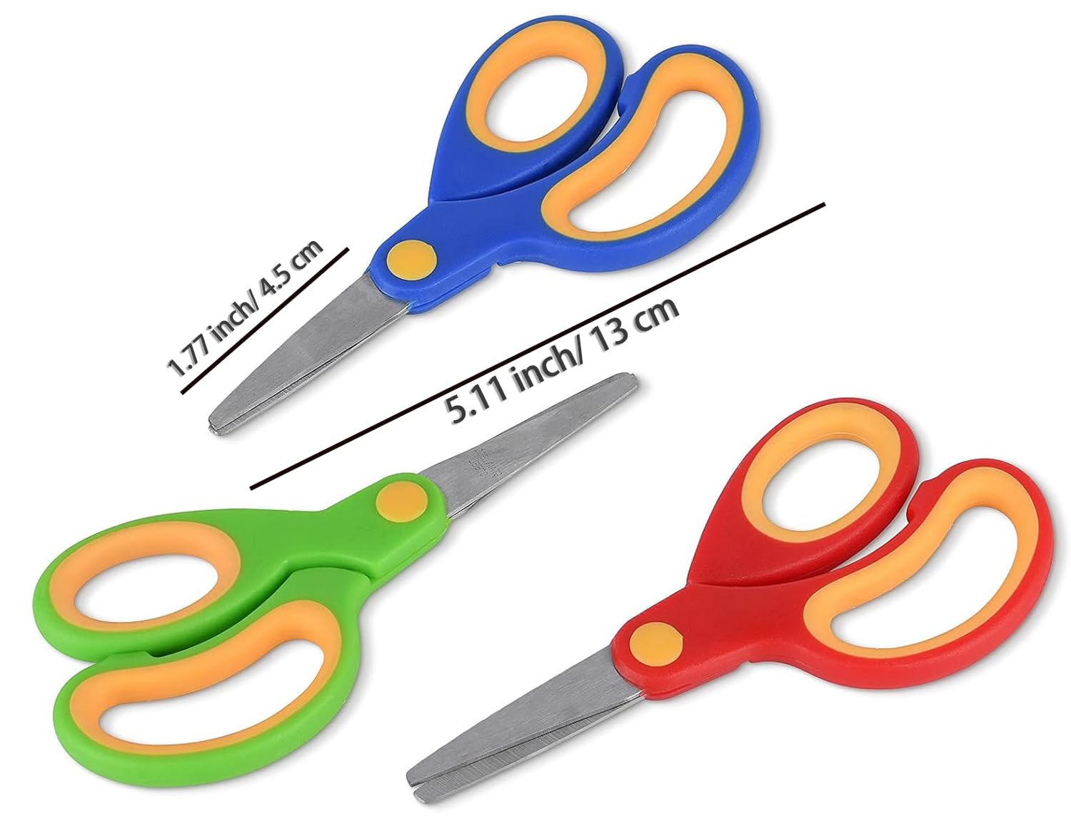 Scissors for School Kids Student, Kids Scissors 36 Count Bulk Set Teacher Pack(Rounded-tip, Blunt), 5 Inch