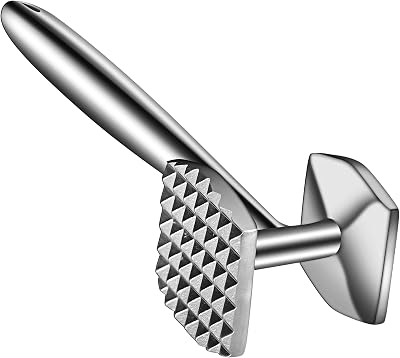 Aliglow 304 Stainless Steel Meat Tenderizer Double Sided Mallet 2.0" Head