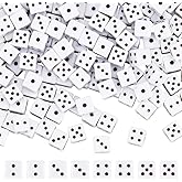 DICOSMETIC 200Pcs Dice Beads Bulk Acrylic Dice Spacer Beads Cube Square Loose Bead White Roll of Dice Bead for DIY Necklaces Bracelets Earrings Jewelry Making